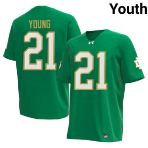 Youth Kedren Young College Football #21 University of Notre Dame Stitched Green Jerseys 805631-734