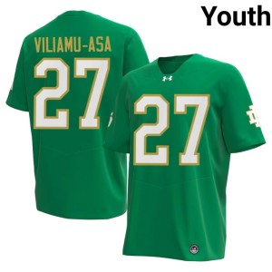 Youth Kyngstonn Viliamu-Asa College Football ND Stitched #27 Green Jerseys 212002-404