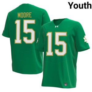 Youth Notre Dame Fighting Irish Green College Football Leonard Moore #15 Replica Jerseys 990290-873