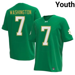 Youth Stitched University of Notre Dame College Football #7 Ty Washington Green Jersey 259600-693
