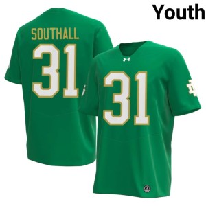 Youth College Football #31 Xavier Southall 2026 Fighting Irish Green Jersey 983111-809