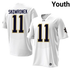 Youth College Football White Notre Dame Fighting Irish Ben Skowronek Official #11 Jerseys 361977-606