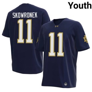 Youth High School College Football Ben Skowronek #11 Navy Notre Dame Fighting Irish Jersey 572880-819