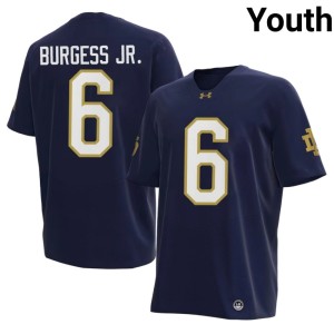 Youth Embroidery Christopher Burgess Jr. #6 College Football UND Navy Jerseys 501367-315