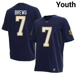Youth College Football Navy ND Francis Brewu 2026-27 #7 Jersey 522768-218