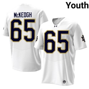 Youth White Grayson McKeogh University of Notre Dame #65 Player College Football Jersey 510303-581