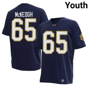Youth College Football #65 Grayson McKeogh UND 2026 Navy Jersey 964436-518