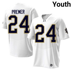 Youth Player #24 Ian Premer White College Football UND Jerseys 154772-325