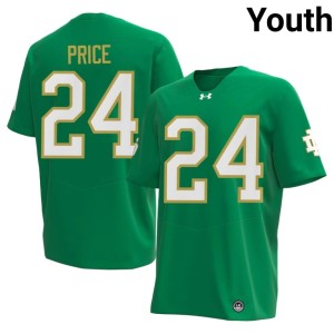 Youth College Football #24 NCAA Jadarian Price Notre Dame Green Jerseys 994645-930