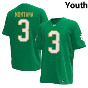 Youth Game College Football Notre Dame Joe Montana #3 Green Jerseys 254898-479