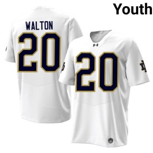 Youth Game Jonaz Walton The Irish #20 College Football White Jersey 300404-975
