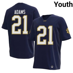 Youth Khary Adams Notre Dame Fighting Irish University College Football #21 Navy Jerseys 479956-156
