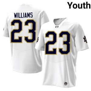 Youth ND College Football Kyren Williams White #23 Replica Jerseys 578351-680