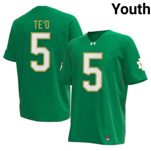 Youth College Football Official Irish #5 Green Manti Te'o Jersey 297439-833