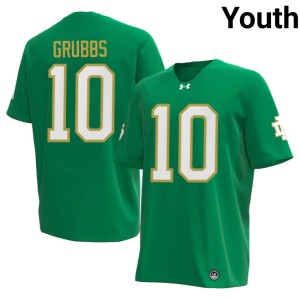 Youth Noah Grubbs College Football #10 Green UND University Jersey 151612-424