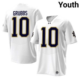 Youth Game UND Noah Grubbs #10 College Football White Jerseys 277091-507