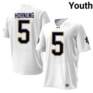 Youth College Football Notre Dame Fighting Irish #5 Alumni Paul Hornung White Jersey 733590-926
