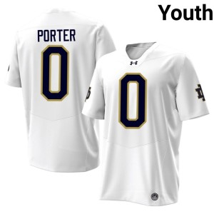 Youth #0 Quincy Porter White High School College Football UND Jerseys 285072-435