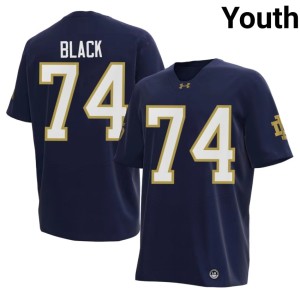 Youth Will Black High School Notre Dame Fighting Irish College Football #74 Navy Jersey 269964-119